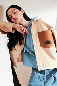 Leather Pocketed Corduroy Jacket