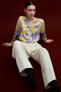 Self Tie Wide Flare Trousers