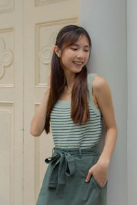 Sleeveless Stripe Knit Top