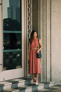 High Neck A-Line Dress