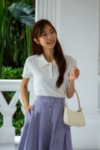 Collared Raglan Knit Top