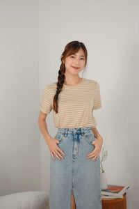 Slitted Denim Skirt
