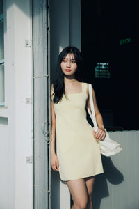 Wide Square Neck A-Line Dress