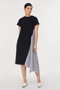 Contrast Fabric Jersey Dress