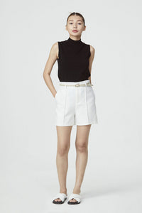 High Waisted Pin Tuck Shorts
