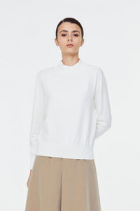 High Neck Ribbed Knit Blouse