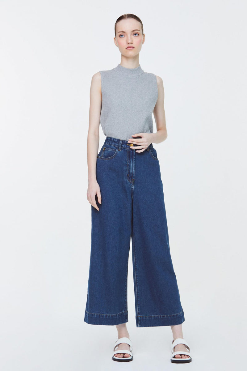 Wide Loose Jeans _Deep Blue nae 新品　M通常丈 10760-Deep-Denim-Wide-Legged-