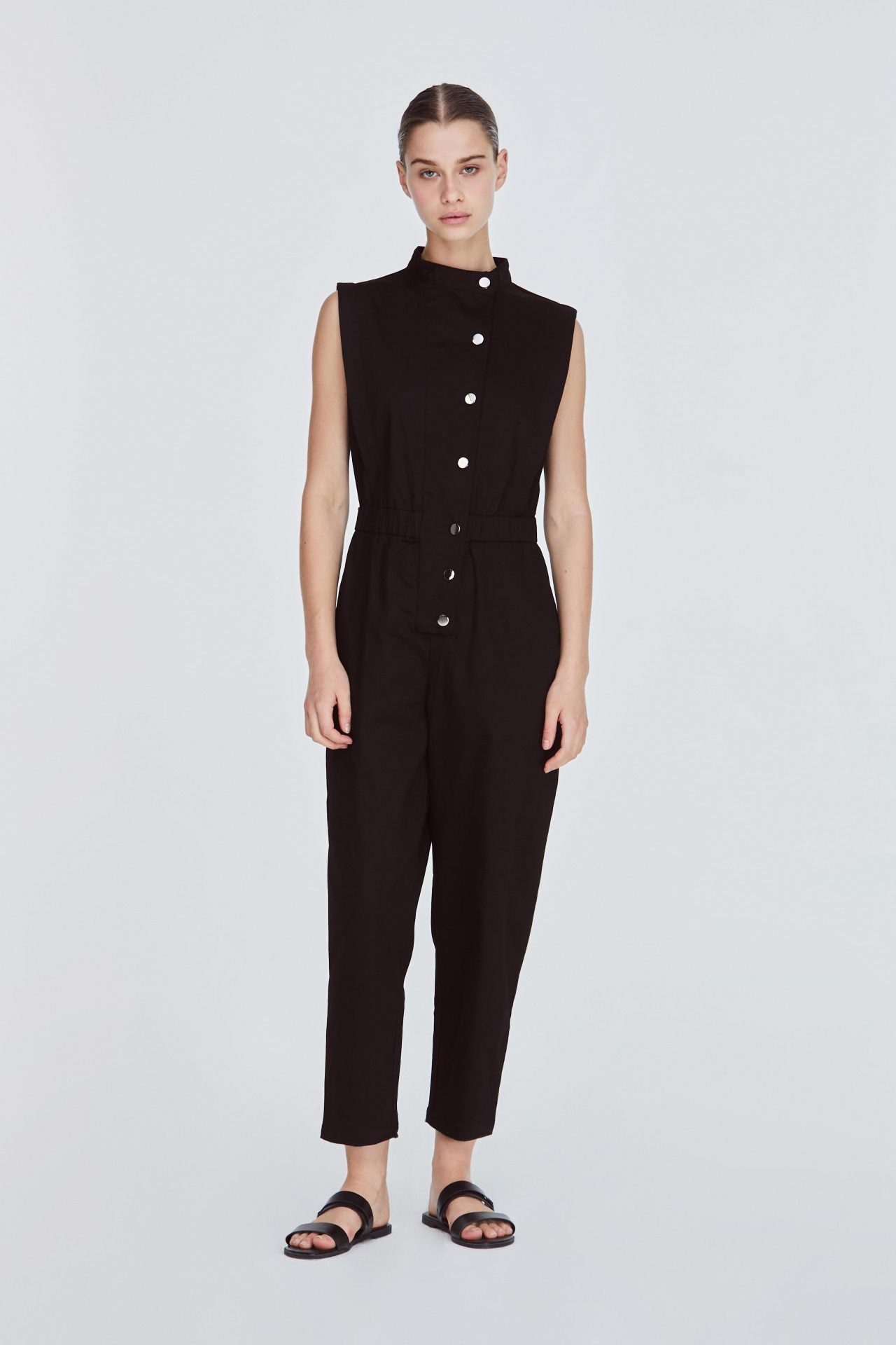 Mandarin cheap collar jumpsuit