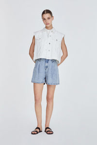 Collared Denim Vest