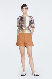 Checkered Puffy Blouse