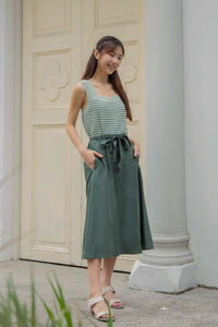 Belted A-Line Skirt