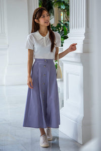 Button Down A-Line Skirt