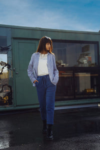 Collared V-Neckline Blouse