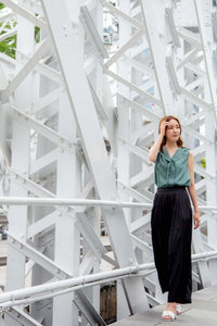 Pleated Flare Pants