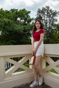 Curved Hem Lace Shorts