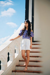 Printed Floral Puff Sleeve Top