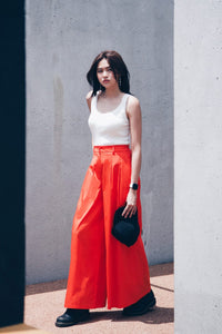 Double Pleated Wide Leg Trousers