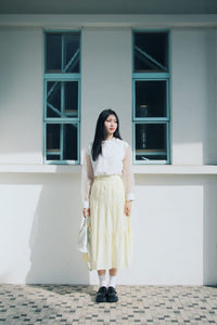 Tiered Flare Midi Skirt