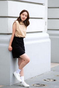 Shoulder Padded Jersey Top