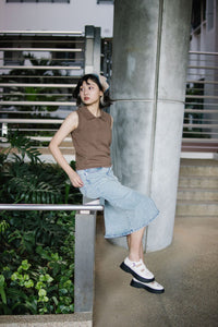 Sleeveless Polo Knit Top