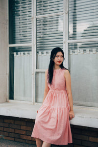 Button Down Lace Tiered Dress