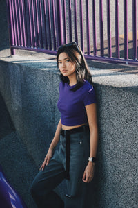 Basic Crew Neck Rib Crop Top