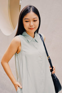 Button Up A-Line Flare Midi Dress