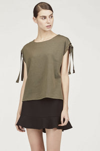 Ribbon Capped Sleeves Top