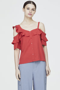 Asymmetric Frill Blouse