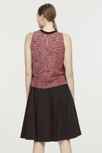 Ribbed Neck Tweed Tank