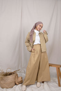 Flared Pleated Trousers