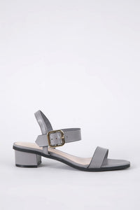 Buckle Details Block Heel Sandals