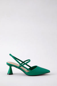 Textured Spool Heel Toe Car Pumps