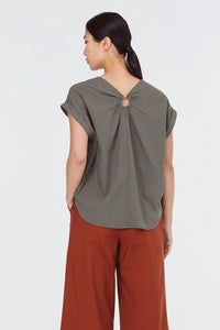 Back O-Ring Detailed Blouse