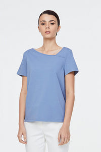 Diagonaled Necklined Tee