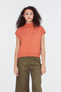 Ribbed Collar Knit Top
