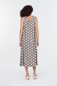 Polka Dot Gathered Side Dress
