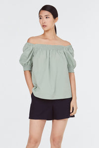 Scrunched Puff Sleeves Blouse