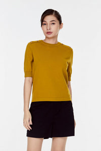 Folded Cuff Knit Top