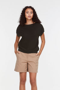 Wide Neck Knit Blouse