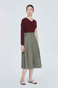 Pleated A-Line Skirt