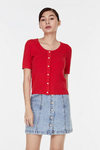 Ribbed Printed Top