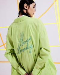 Embroidered Back Logo Button Down Top