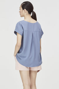 Collarless Surpliced Blouse