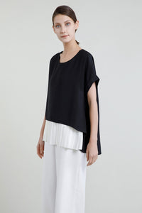 Underlying Pleat Paneled Blouse
