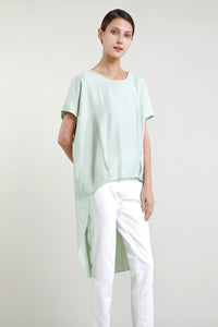 Drop Back Hem Blouse