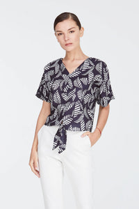 Printed V-Neck Blouse
