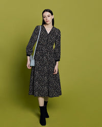 Printed V-Neck Maxi Dress