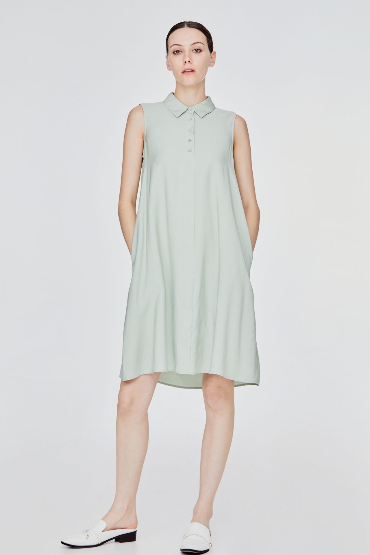 Button up a line hot sale dress