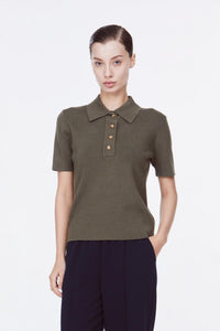 Buttondown Knit Blouse